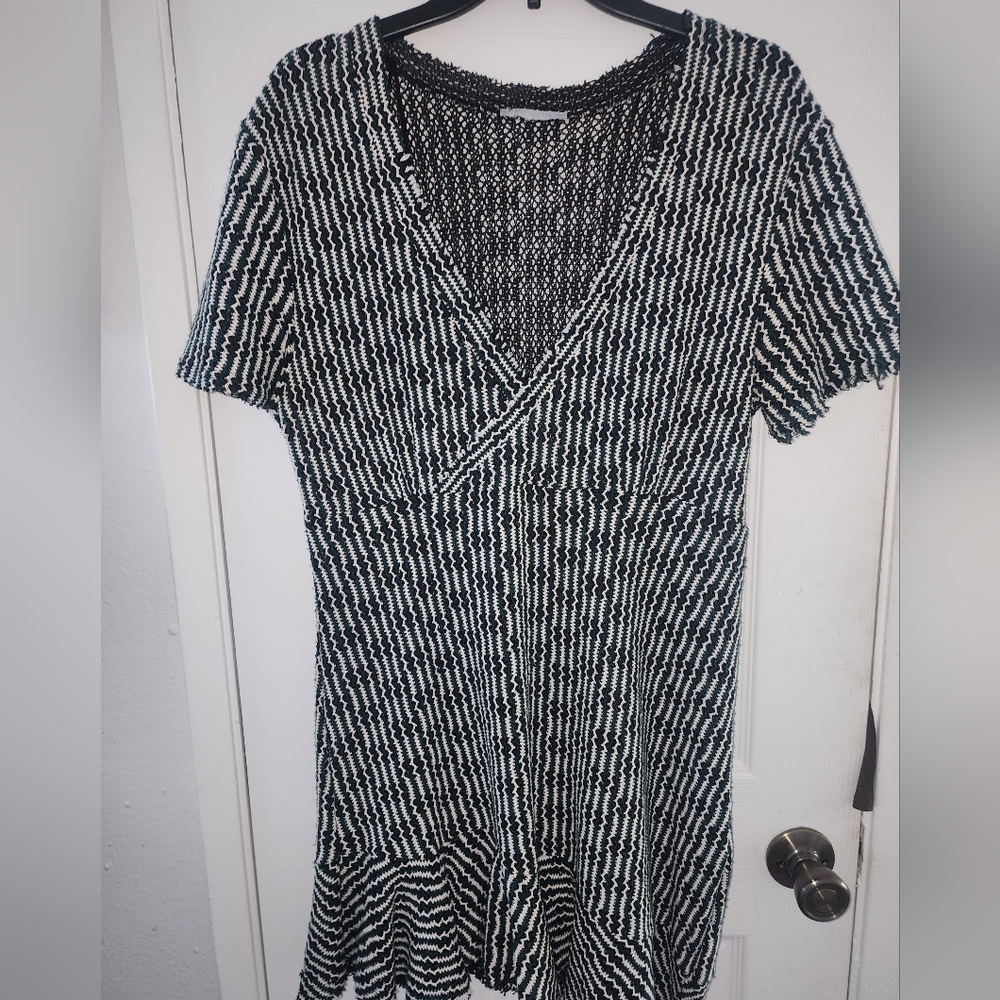 Army Green and White Knit Dress Size L